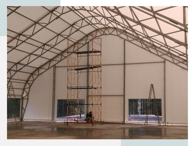 Шатровые ангары в Кимовске