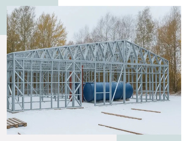 Металлические ангары в Кимовске