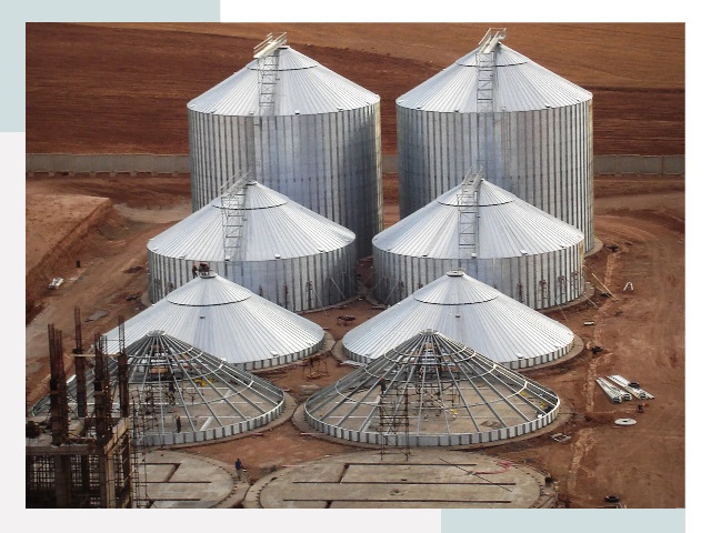 Строительство зерновых силосов в Кимовске