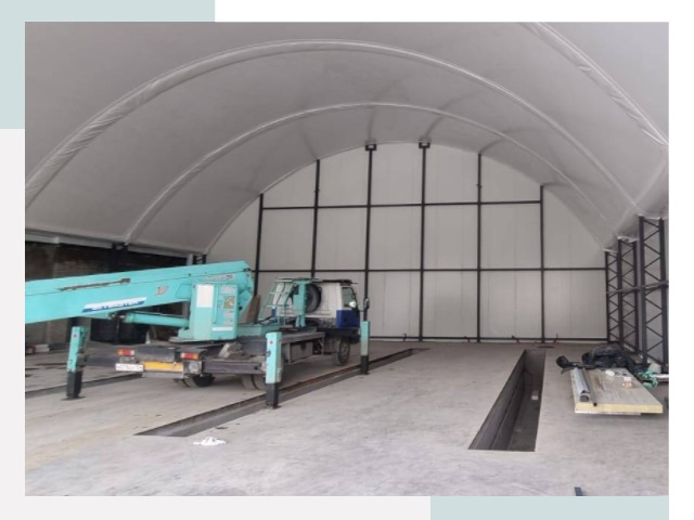 Внутреннее оснащение ангаров в Кимовске