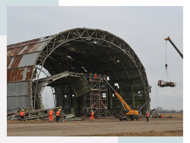 Демонтаж ангаров в Кимовске